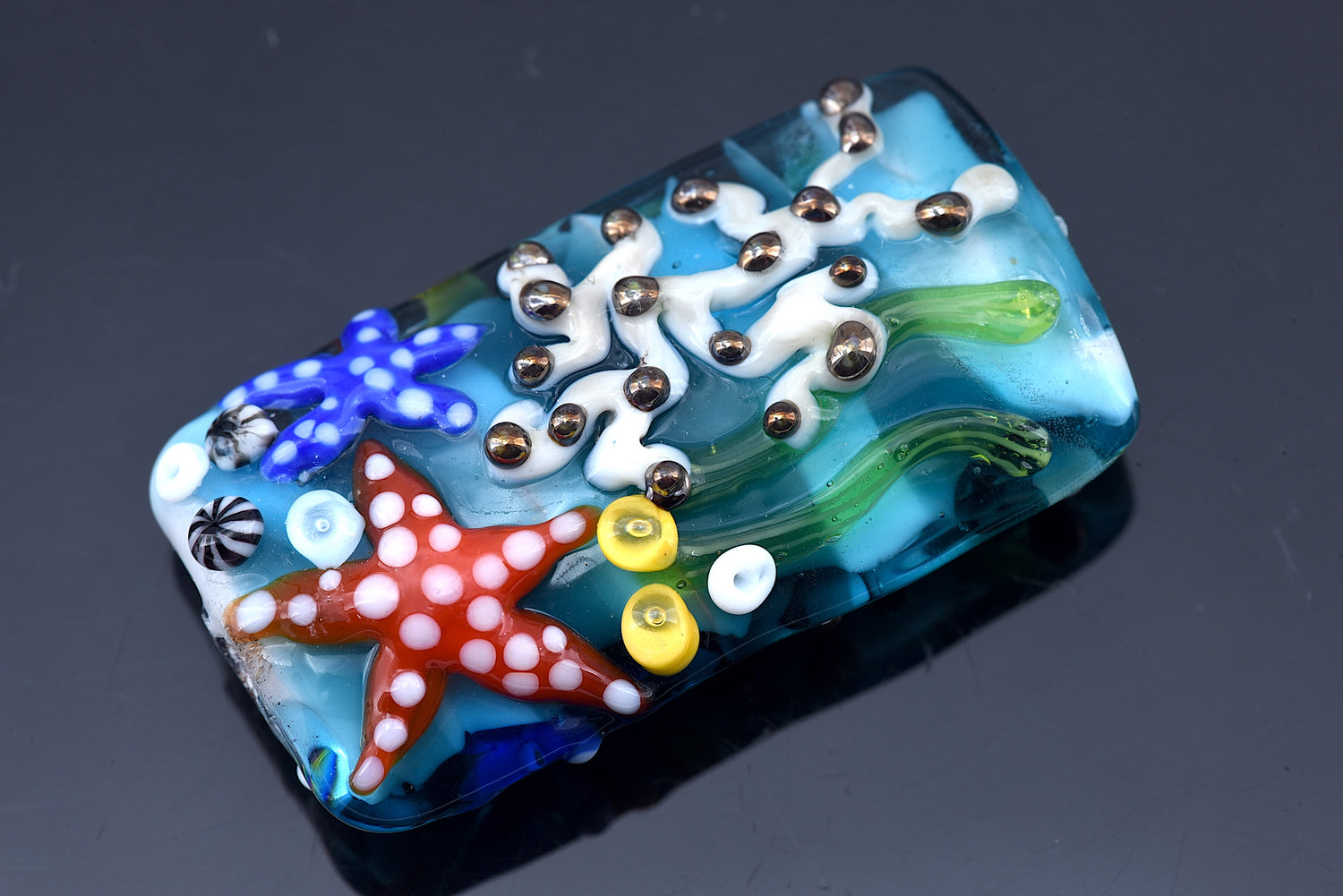 11841303 - Under The Sea, Sea Star and Coral Kalera Focal Bead