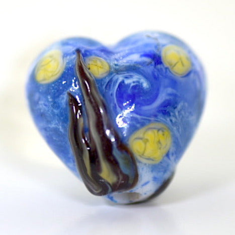 The starry night glass heart