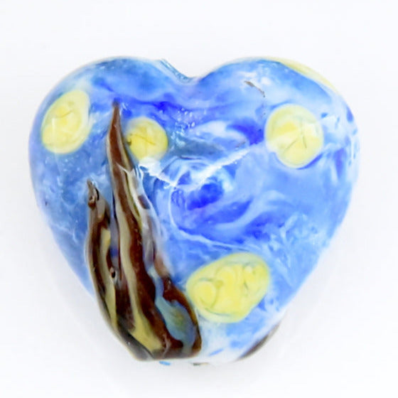 The starry night glass heart