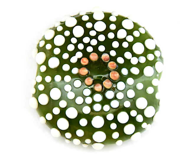 Green Sea Urchin Lentil Focal Bead