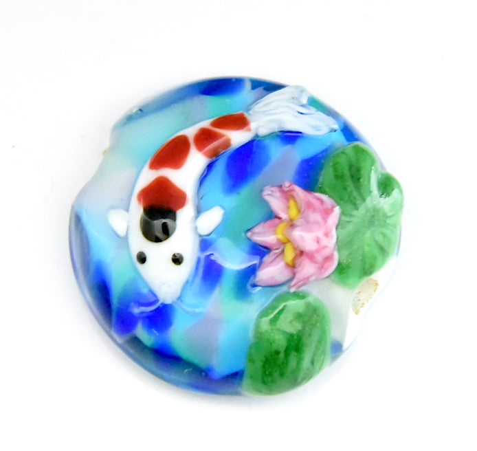 Koi Fish Lentil Glass Bead