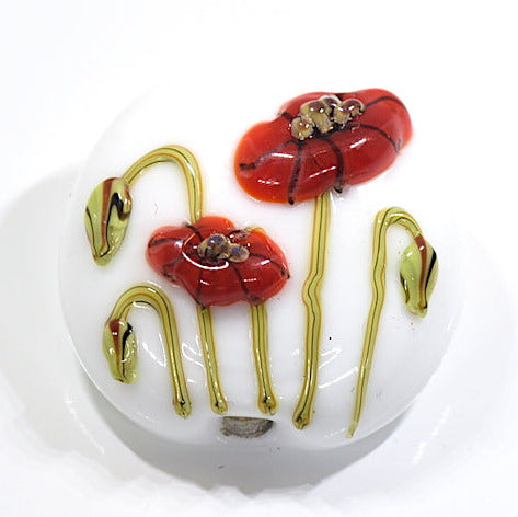 California Poppy Flower Lentill Focal Bead