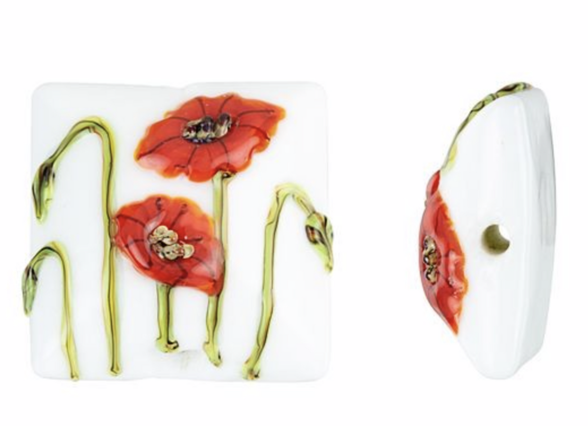 California Poppy Flower Pillow Focal Bead