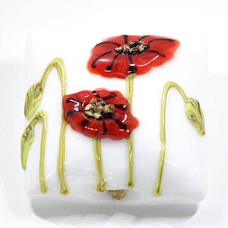 California Poppy Flower Pillow Focal Bead