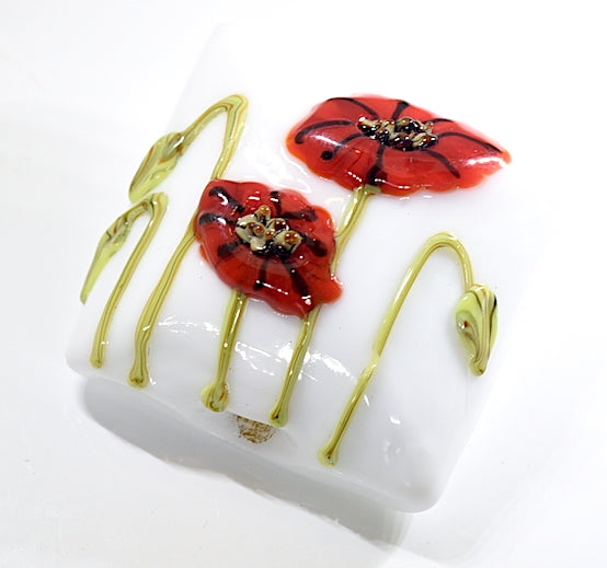 California Poppy Flower Pillow Focal Bead