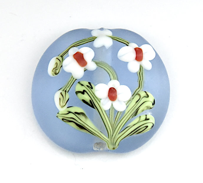 White Orchid Glass Bead