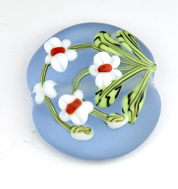 White Orchid Glass Bead
