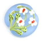 White Orchid Glass Bead