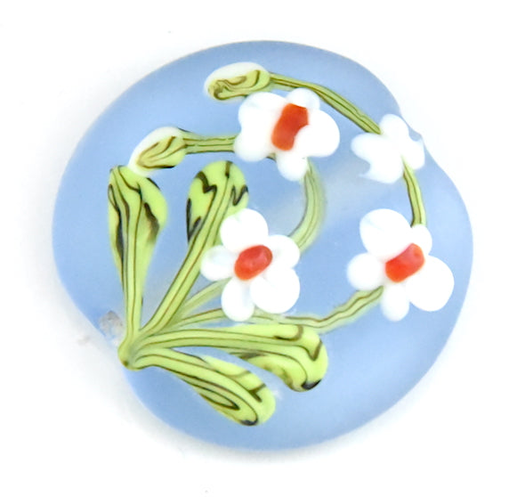 White Orchid Glass Bead