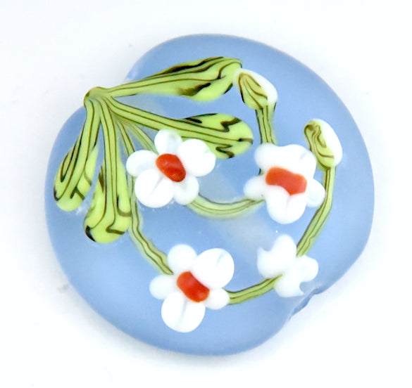White Orchid Glass Bead