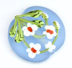 White Orchid Glass Bead