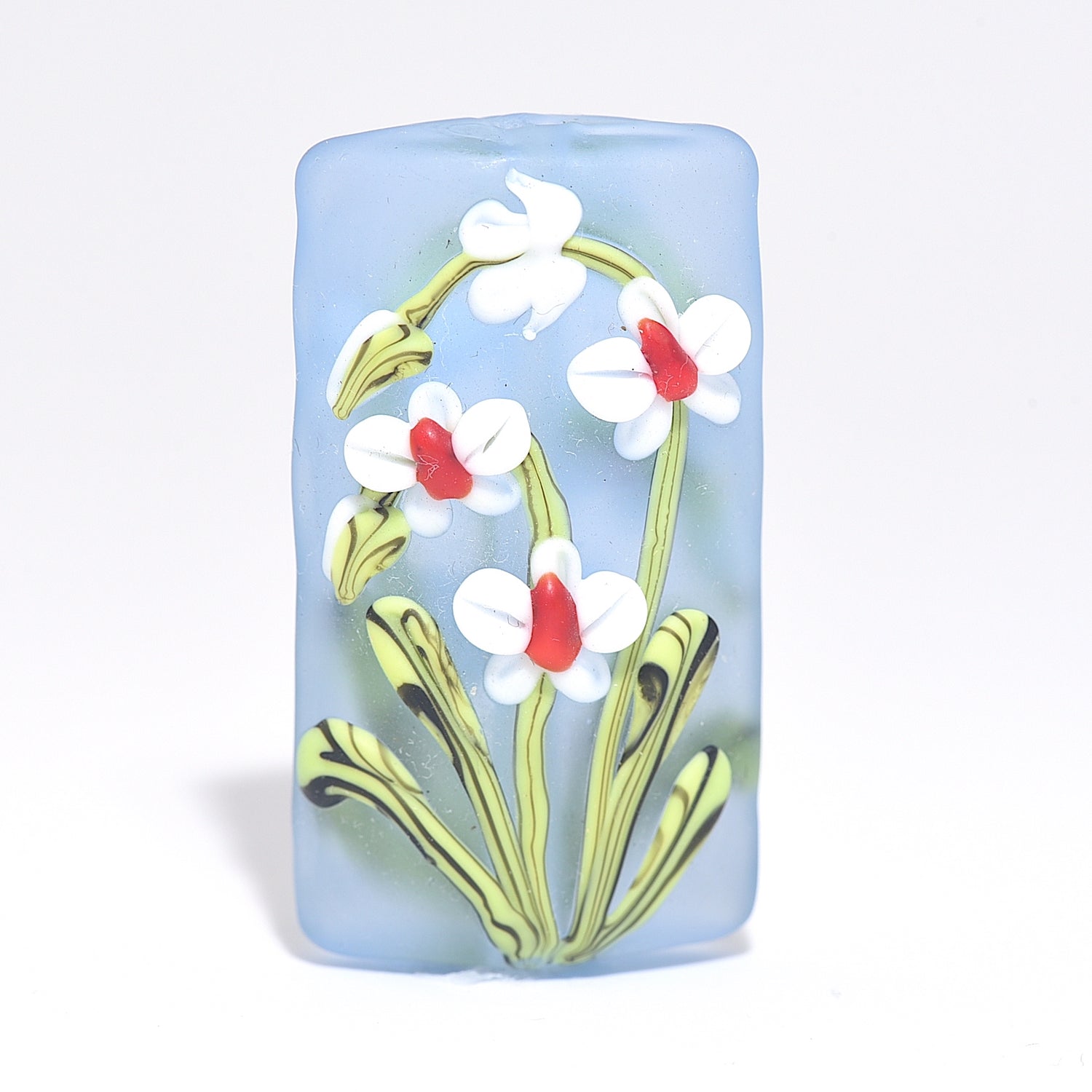 11842503 - White Orchid Kalera Focal Bead