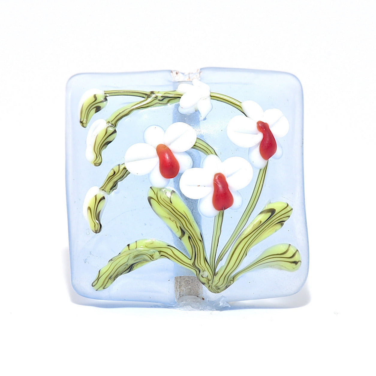 11842504 - White Orchid Pillow Focal Bead
