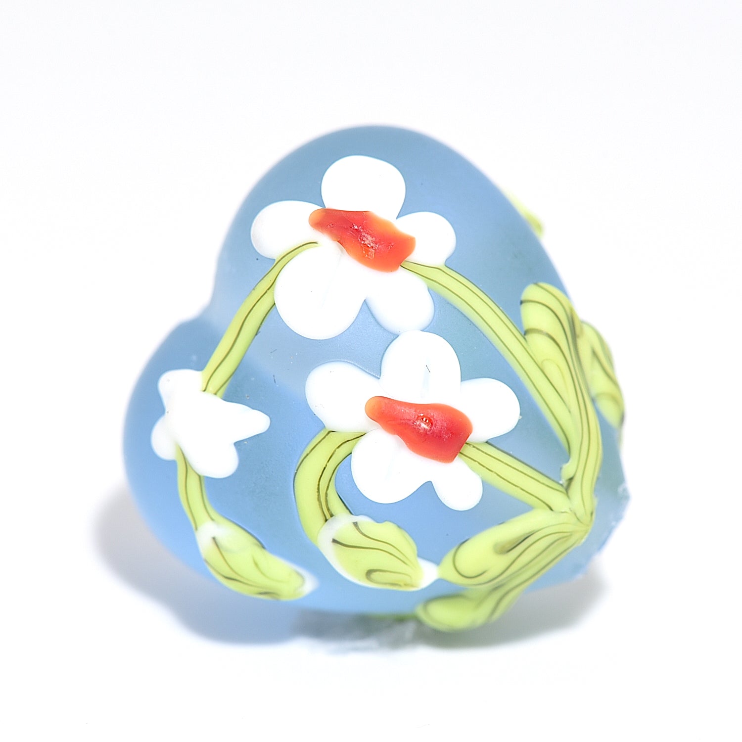 11842505 - White Orchid Heart Focal Bead