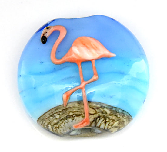 Flamingo Lentil Focal Bead