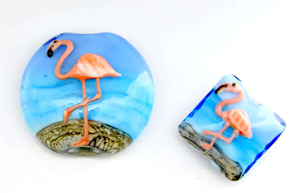 Flamingo Lentil Focal Bead