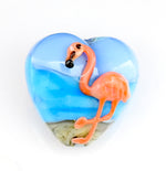 Flamingo Plump Heart Focal Bead