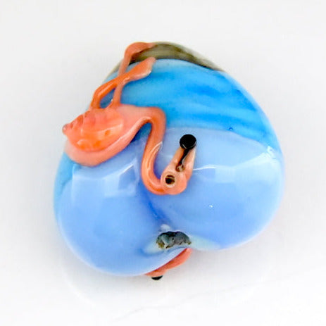 Flamingo Plump Heart Focal Bead
