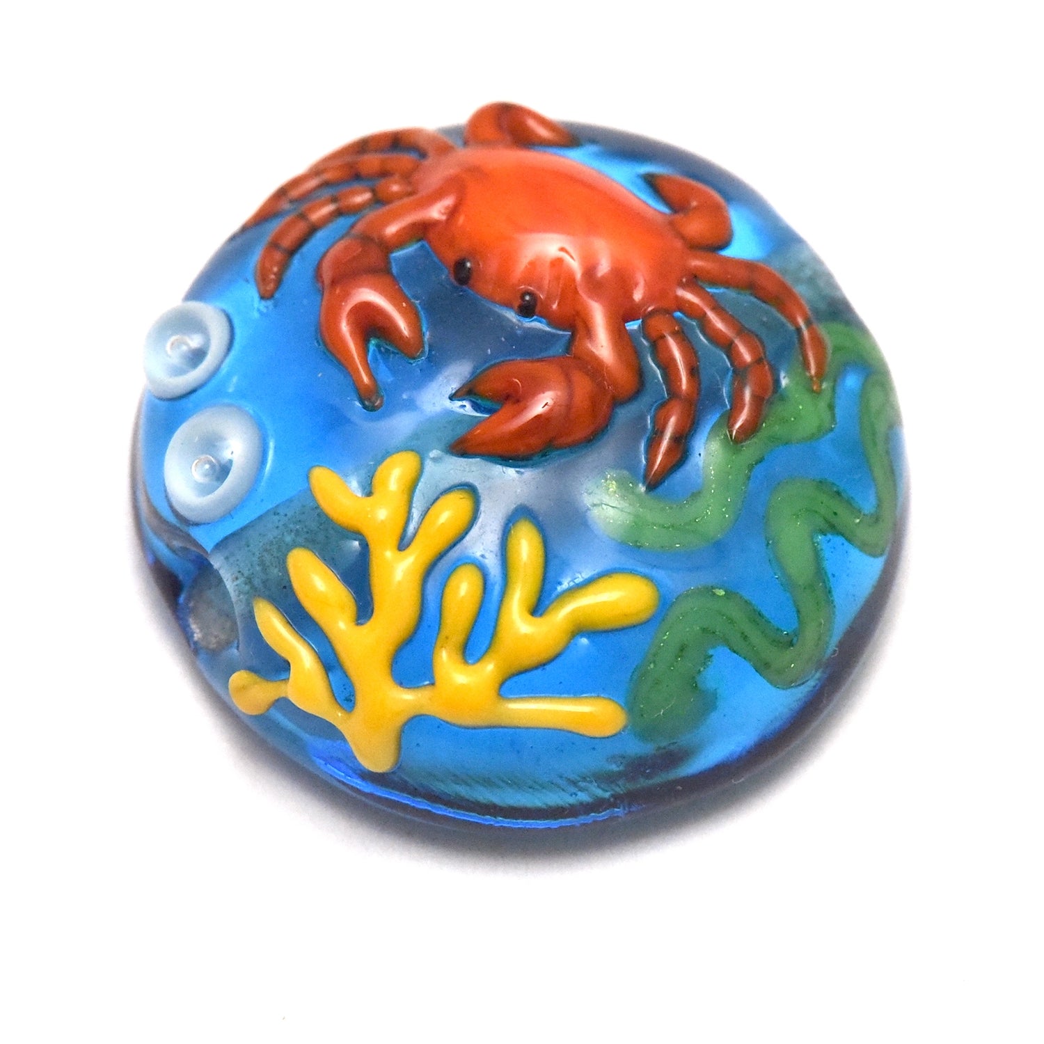 11843002 - Red Crab Lentil Focal Bead