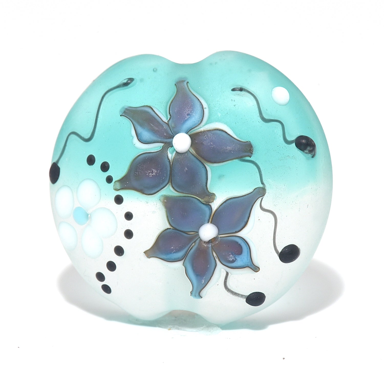 11843102 - Morning Dew Teal Lentil Focal Bead