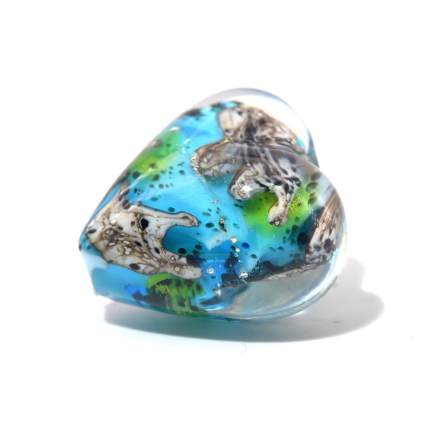 11843205 - Java Moss Pond Heart Focal Bead