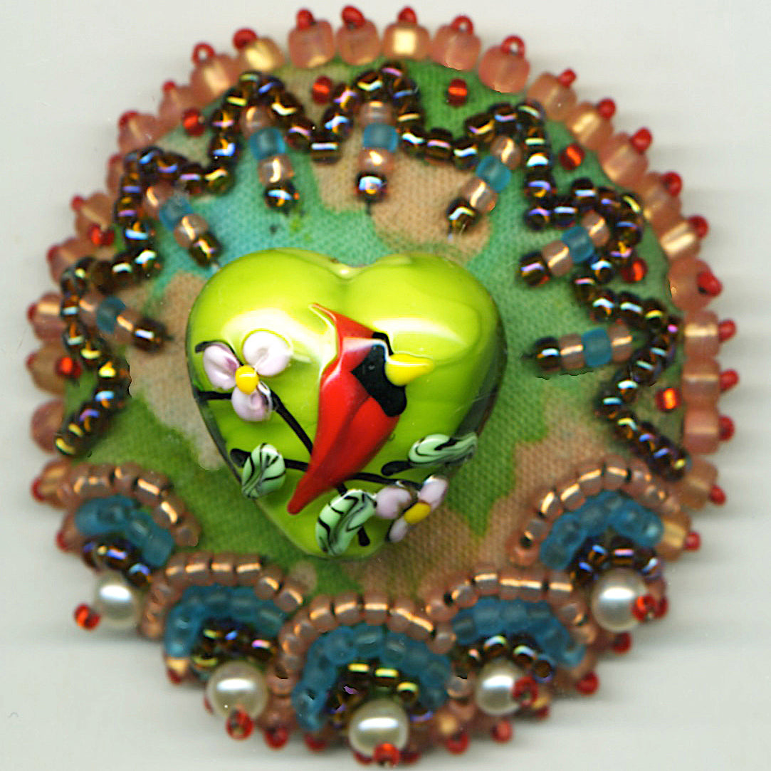 LC - Button 11834405 - Spring Red Cardinal Heart