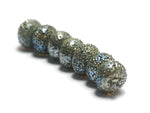40101001 - Seven Golden Green Metallic Rondelle Beads