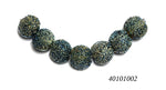 40101002 - Seven Golden Green Metallic Lentil Beads