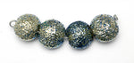 40101012 - Four Golden Green Metallic Lentil Beads