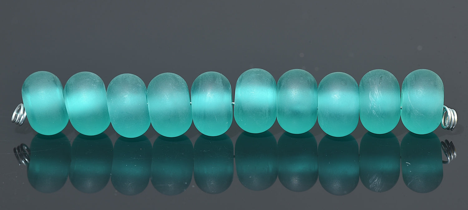SP038 - Ten Matte Teal Spacer Beads