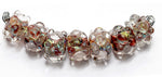 AB00801 - Seven Orange w/Clear Dots Dichroic Boro Rondelles