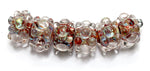 AB00821 - Six Orange w/Clear Dots Dichroi Boro Rondelle Beads