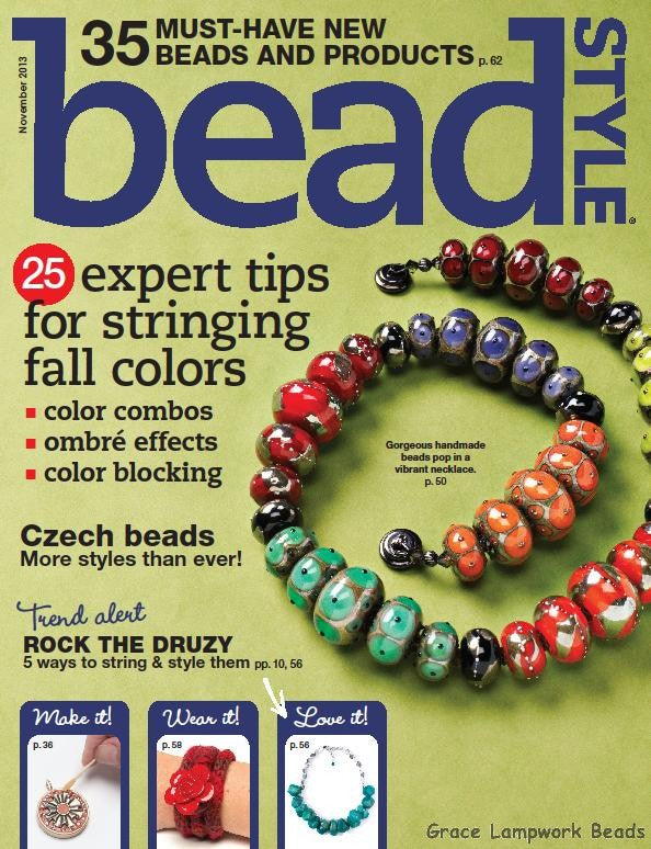 grace lampwork beads artisan handmade glass beads SRA