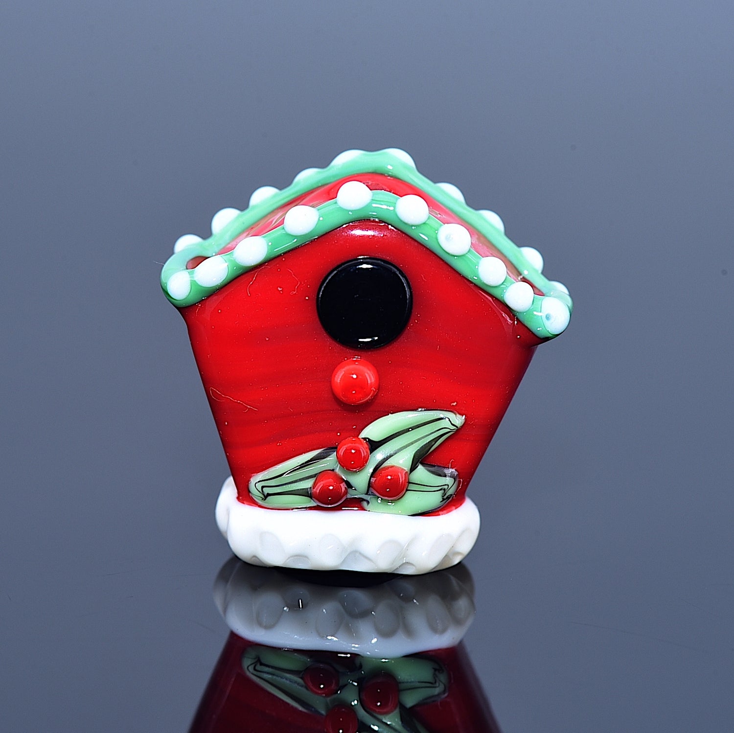 Birdhouse Christmas Focal Bead