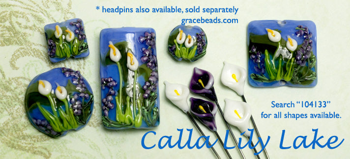 10413312 - Four Calla Lily Lake Lentil Beads