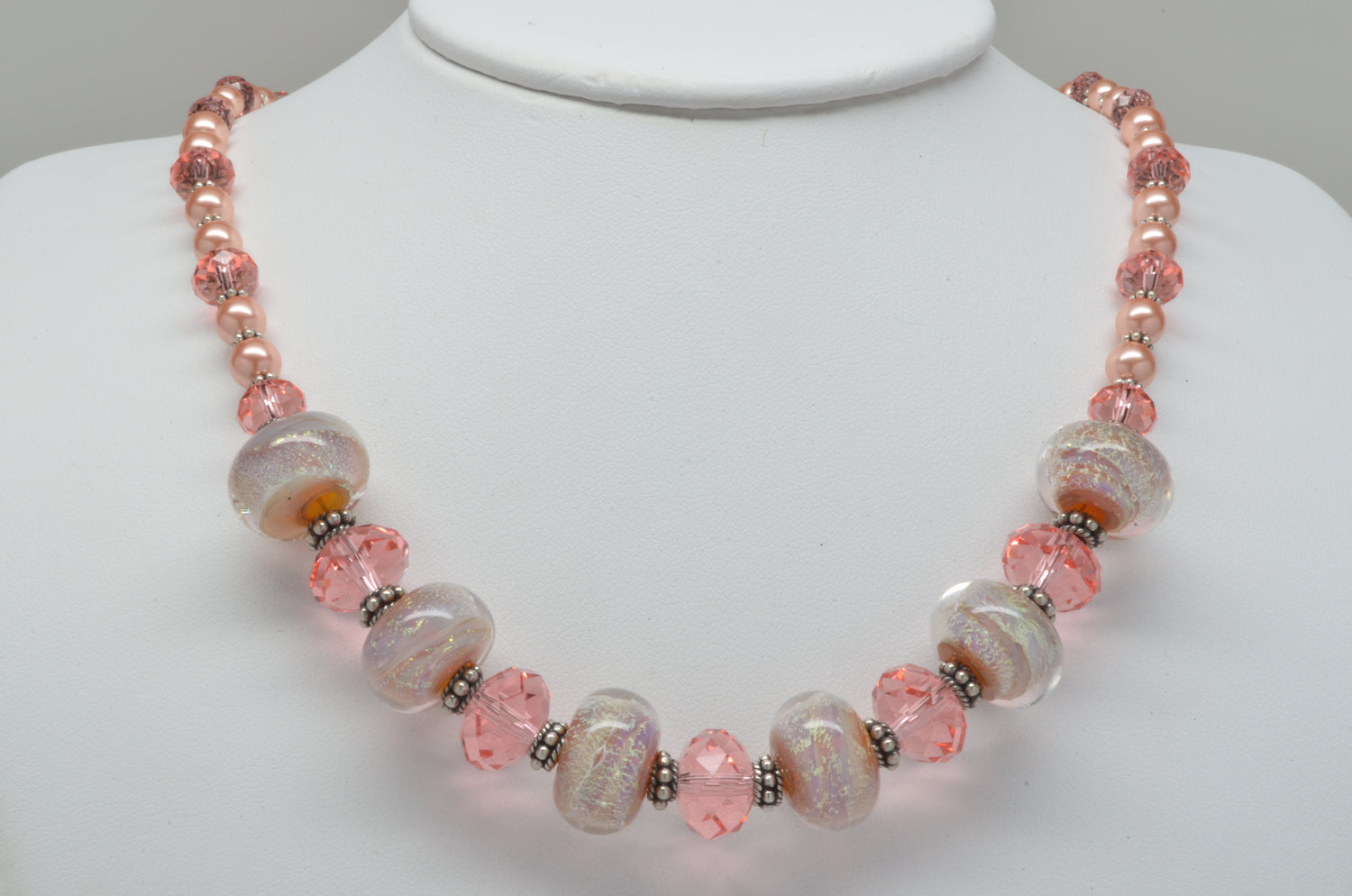 LC-Carly Noel Necklace with Whispering Peach Boro Beads