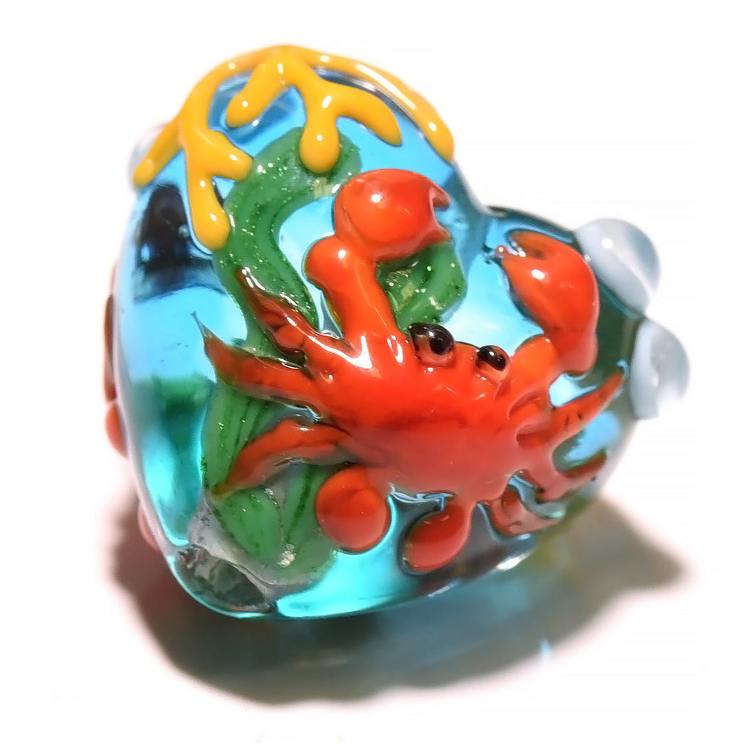 Red Crab Glass Beads Grace Lampwork Beads 