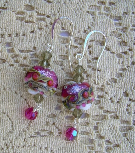 LC-Cranberry Stardust Earrings