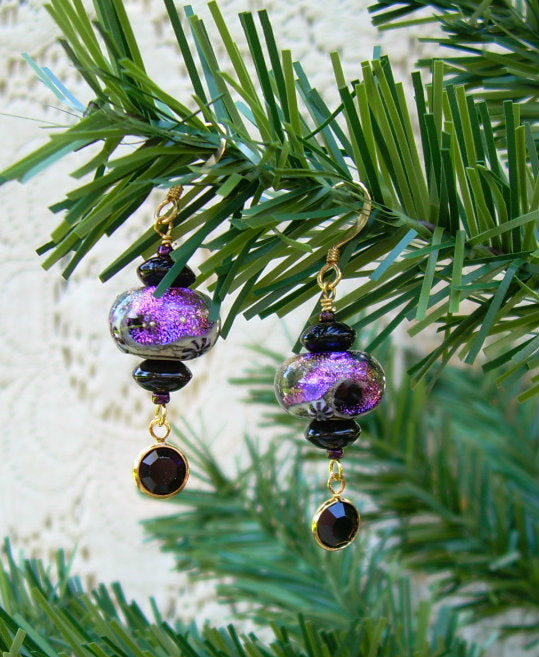 LC-Amethyst Jewel Celestial Earrings