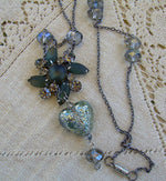 LC-Golden Green Metallic Necklace