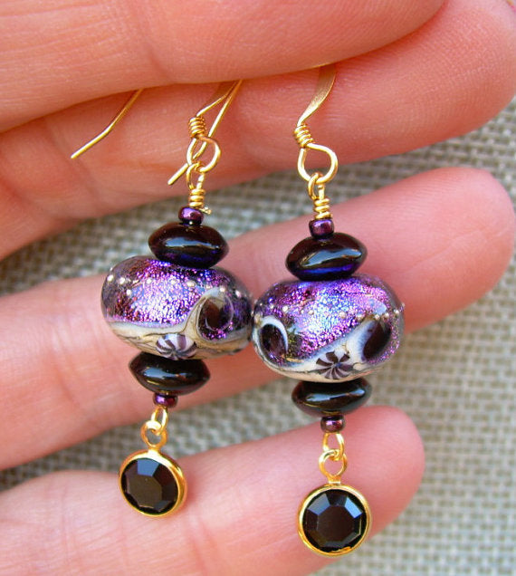 LC-Amethyst Jewel Celestial Earrings