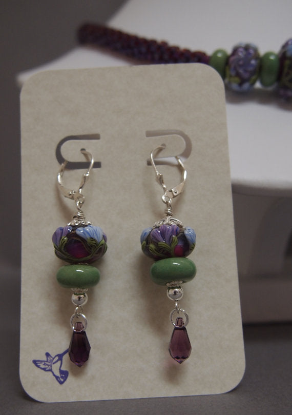 LC-English Garden Kumihimo Necklace and Earrings