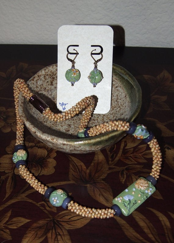 LC-Garden Path Kumihimo Necklace and Earring Set