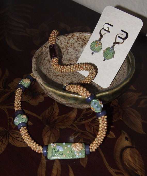 LC-Garden Path Kumihimo Necklace and Earring Set
