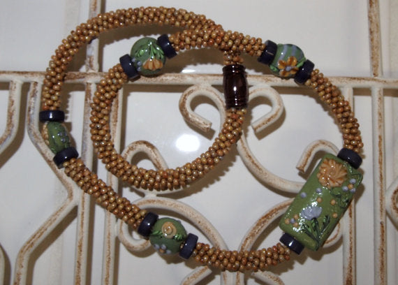 LC-Garden Path Kumihimo Necklace and Earring Set