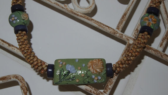 LC-Garden Path Kumihimo Necklace and Earring Set