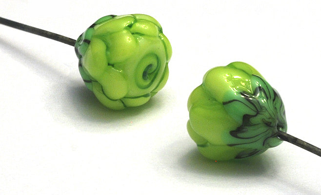 GHP-05: Lime Green Floral Headpin