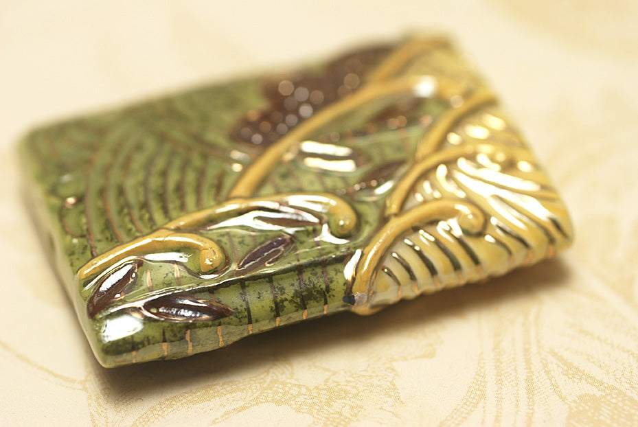 HA033040 - 30x40mm Porcelain Puffed Rectangle Sage Green