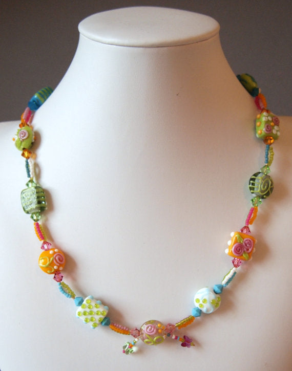 LC-Hard Candy Beaded Necklace
