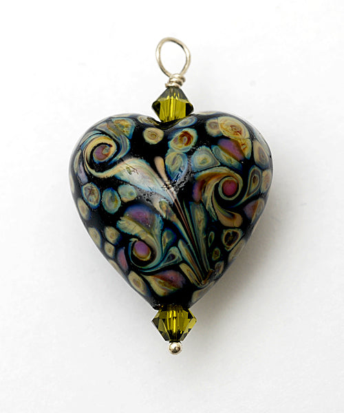 HP-11805305 - Black w/Beige Free Style Heart Pendant